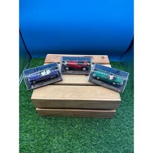 3 Vintage New-Ray Diecast Cars-1:43-Jaguar SS-100/ E Cabriolet/Buick Roadmaster
